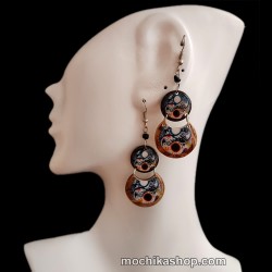 06 Peruvian Beautiful Coconut Earrings Flowers Images Colorful