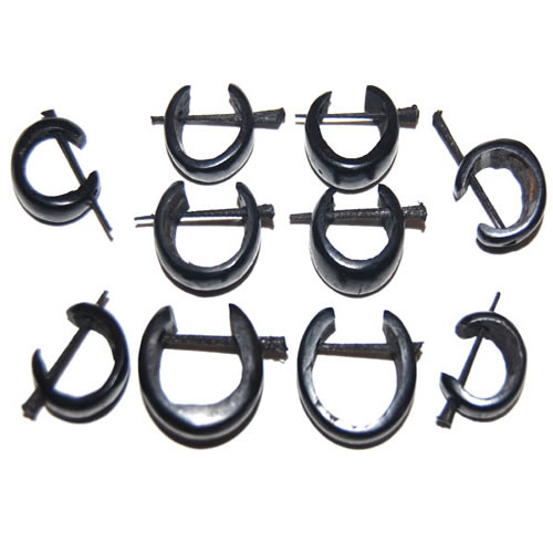 Lot 50 Peruvian Wholesale Coconut Earrings Black Hoop Design