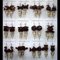 06 Nice Peruvian Coconut Bamboo Earrings Assorted Images