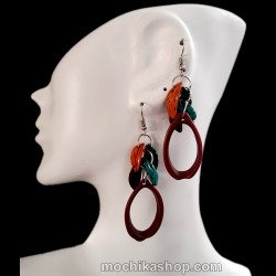 12 Wholesale Nice Colorful Peach Seed Earrings, Ring Design