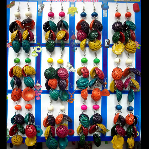 Lot 24 Peru Wholesale Colorful Peach Seeds Earrings Bunch Design