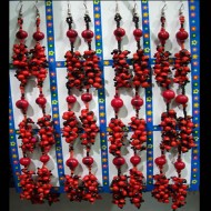 50 Wholesale Huayruro Earrings Mostacilla Bunch Design