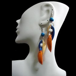 12 Peruvian Pretty Palmito Seeds Earrings Mixed Colours