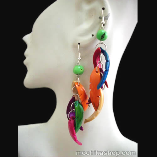 24 Amazing Wholesale Palmito Seeds Earrings Multicolor Serrated Design