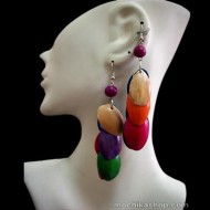 Lot 24 Peruvian Wholesale Multicolor Palmito Seeds Earrings