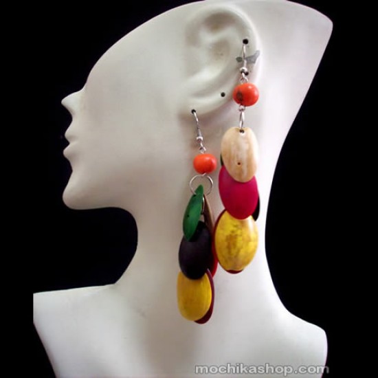 06 Beautiful Multicolor Palmito Seeds Earrings