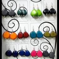 06 Nice Peruvian Wholesale Tagua Heart Earrings Assorted Colors