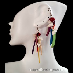 12 Pretty Tagua Sticks Earrings & Small Seashells, Crochet Design