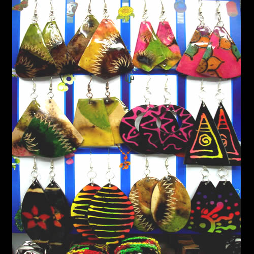 50 Peru Nice Wholesale Totumo Earrings Colorful Mixed Boho Image