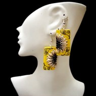 06 Peruvian Nice Totumo Earrings Colorful High Relief Images