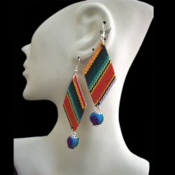 50 Wholesale Pretty Cusco Manta Textile Earrings  Diamond Design