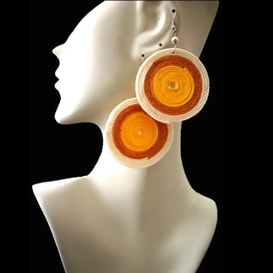 06 Peru Beautiful Macrame Earrings Spiral Design Colorful
