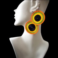 12 Peruvian Wholesale Macrame Earrings Spiral Design Colorful