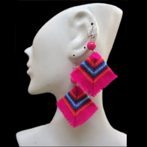 12 Peru Cusco Blanket Fabric Textile Earrings Poncho Design