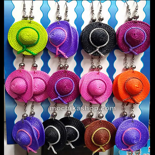50 Peruvian Wholesale Earrings Handmade Macrame Woven Hat Design