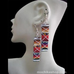 12 Peruvian Cusco Blanket Inca Manta  Earrings Rectangular Shape