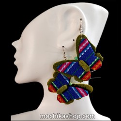 12 Pretty Inca Cusco Blanket Earrings - Butterfly Design