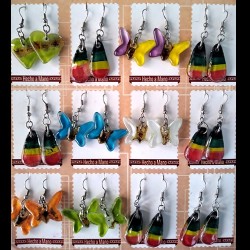 12 Pretty Peruvian Fused Glass Earrings Assorted Images Colorful