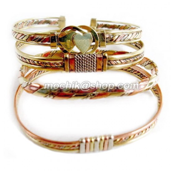 100 Peruvian Wholesale Inca Three Metals Bracelets
