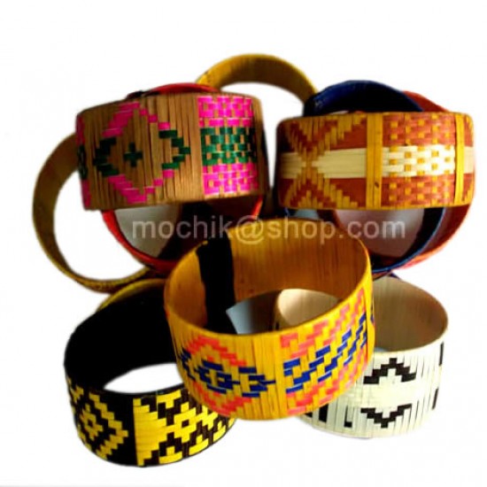 Lot 24 Beautiful Wholesale Thick Colorful Bracelets Handmade Cane Arrow 