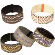 100 Pretty  Colombian Cane Arrow Cuff Bracelets, Colorful Design