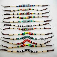 100 Peruvian Bracelets Handmade Ceramic & Bamboo