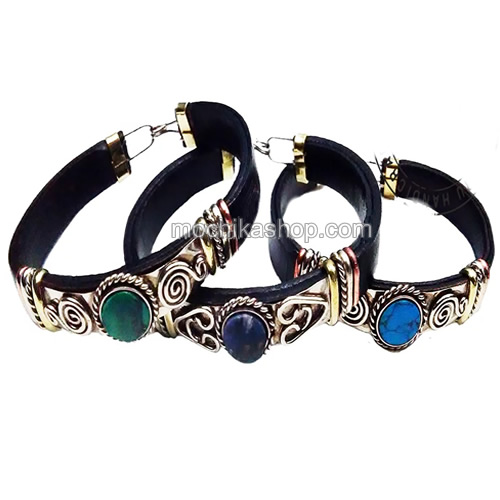 50 Amazing Bracelets Handmade Leather, Alpaca Silver & Peruvian Stone