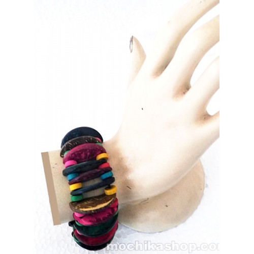 06 Beautiful Handmade Wood Cuff Bracelets, Assorted Colors