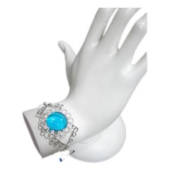 12 Wholesale Beautiful Gem Glass Bracelets Handmade with Alpaca Silver, Assorted Design