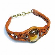 100 Wholesale Gem Glass Bracelets & Leather, Assorted  Design