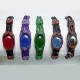 12 Nice Peruvian Gem Glass Bracelets Handmade of Leather & Ceramic