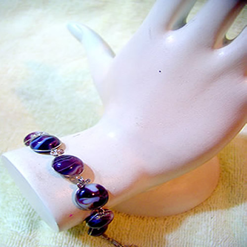 24 Gorgeous Murano Glass Bracelets, Assortred Beads Design