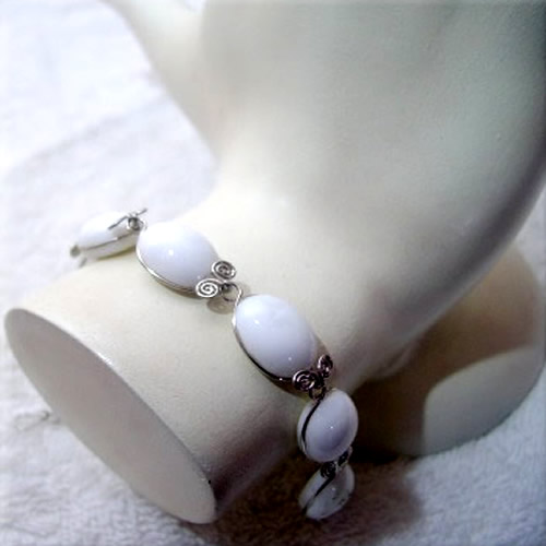 12 Beautiful Bracelets Handcrafted of Murano Glass Oval Beads & Alpaca Silver