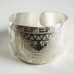12 Nice Peruvian Silver Plated Cuff Bracelets Inca Designs