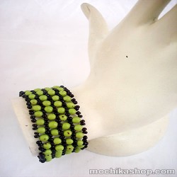 06 Pretty Achira Seeds Cuff Bracelets, Colorful Design