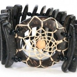 06 Precious Brazilian Coconut Peel Bracelets, Tribal Design