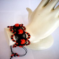 12 Beautiful Huayruro Seeds Bracelets, Macrame Woven Design