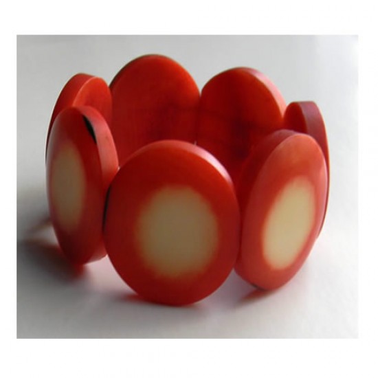 12 Pretty Tagua Seeds Nut Bracelets - Button Design