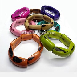 12 Beautiful Tagua Nut Bracelets Mixed Colors, Chunky Design