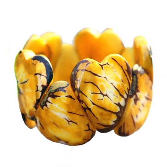 06  Beautiful Crust Tagua Cuff Bracelets,Heart Design