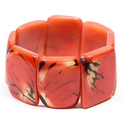 12 Precious Tagua Cuff Bracelets, Tribal Chunky Design