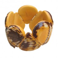 12Nice Crust Tagua Cuff Bracelets, Teardrop Design