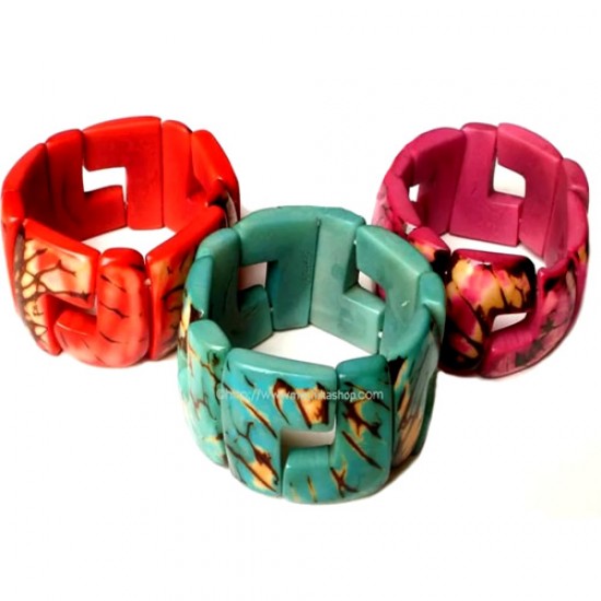 12 Amazing Crust Tagua Cuff Bracelets , L-Shape Design