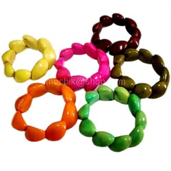 12 Pretty Braided Tagua Bracelets, Mixed Colors Design