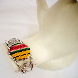 12 Gorgeous Aguayo Cusco Fabric Bracelets & Alpaca Silver,Mixed Design