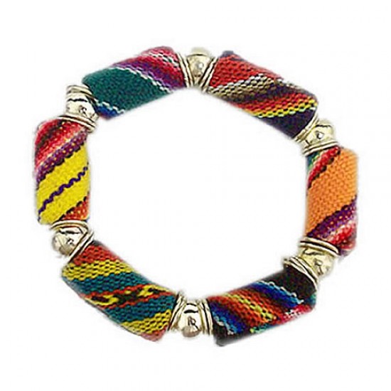 06 Pretty Cusco Fabric Blanket Bracelets,Mixed Manta Design