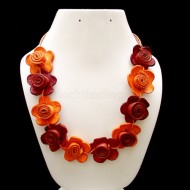 08 Pretty Orange Peel Necklaces Chain Small Flower Design Mixed Colors