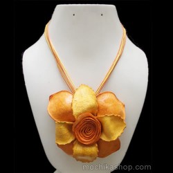 Wholesale Lot 24 Orange Peel Necklaces Big Flower Model Handmade