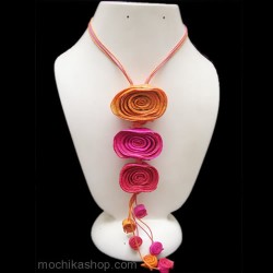 24 Orange Peel Necklaces Three Rosettes Design Handmade Assorted