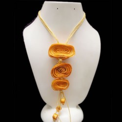 06 Orange Peel Necklaces Rosette Design Handmade Colorful